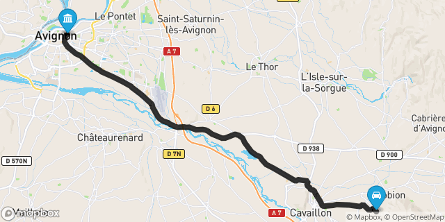 Itinéraire vers Avignon