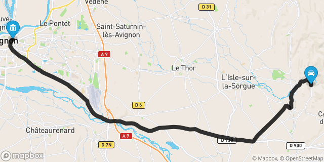 Itinéraire vers Avignon