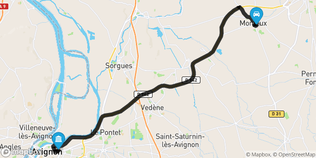 Itinéraire vers Avignon
