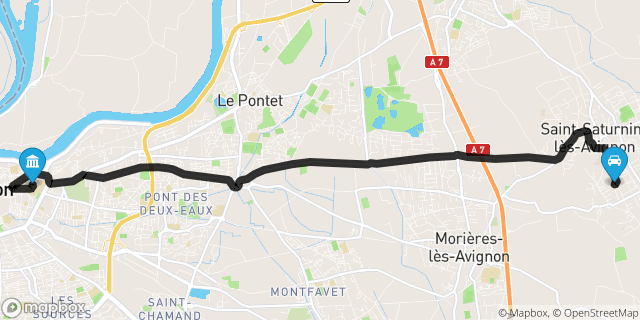 Itinéraire vers Avignon