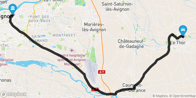 Itinéraire vers Avignon