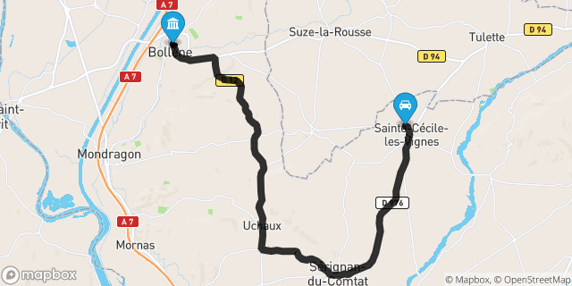 Itinéraire vers Bollène