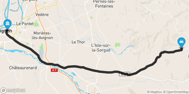 Itinéraire vers Avignon