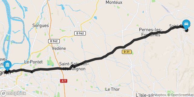 Itinéraire vers Avignon