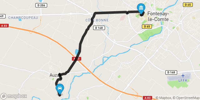 Itinéraire vers Fontenay-le-Comte
