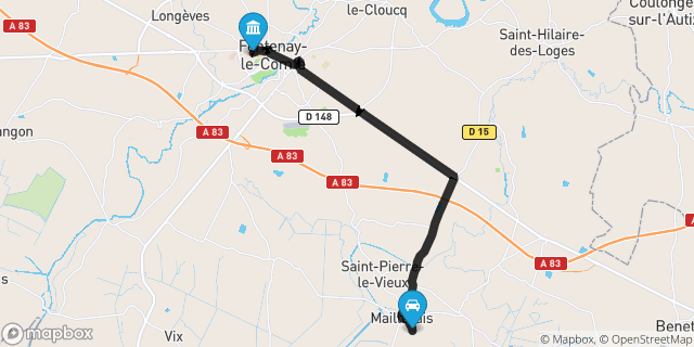 Itinéraire vers Fontenay-le-Comte