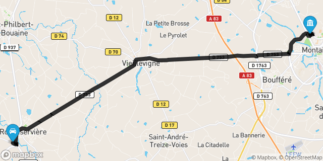 Itinéraire vers Montaigu