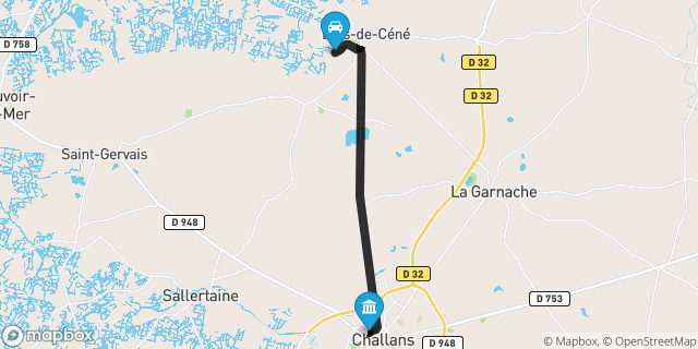Itinéraire vers Challans
