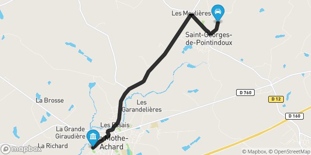 Itinéraire vers La Mothe-Achard