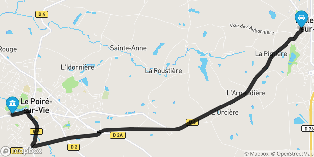 Itinéraire vers Le Poiré-sur-Vie