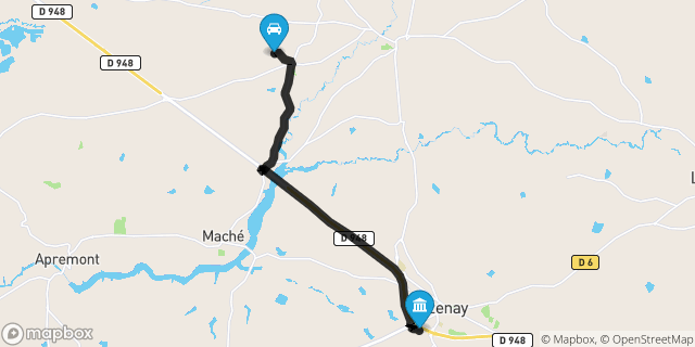 Itinéraire vers Aizenay