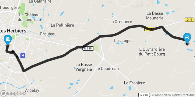 Itinéraire vers Herbiers