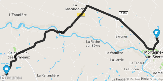 Itinéraire vers Mortagne-sur-Sèvre