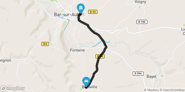 Itinéraire vers Bar-sur-Aube