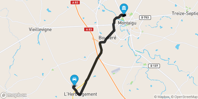 Itinéraire vers Montaigu