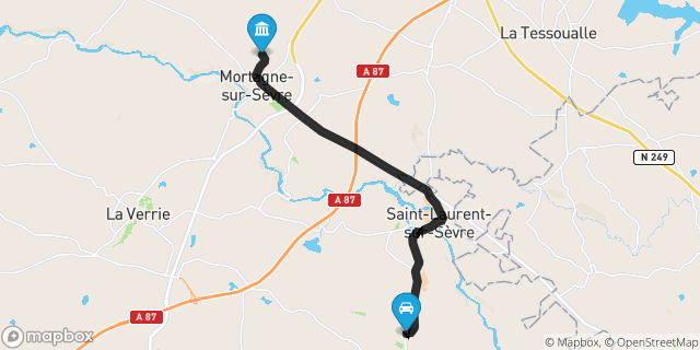 Itinéraire vers Mortagne-sur-Sèvre
