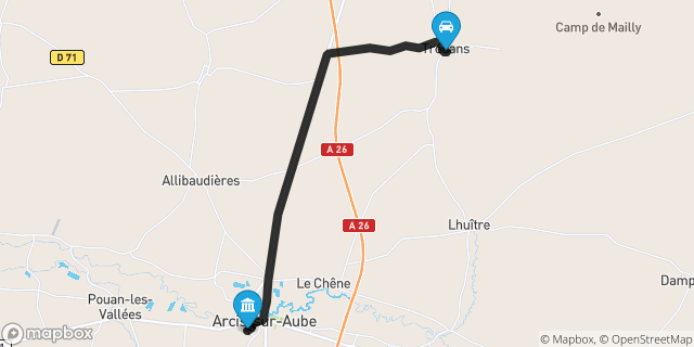 Itinéraire vers Arcis-sur-Aube