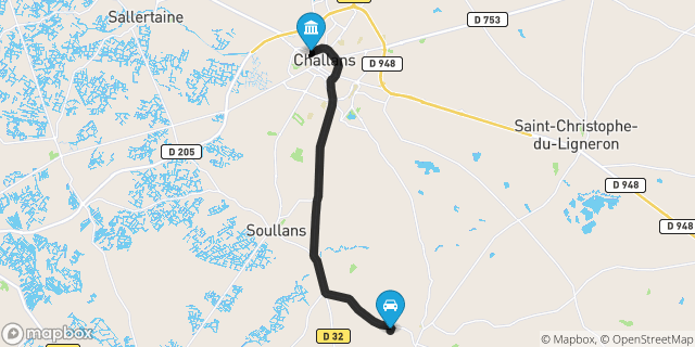 Itinéraire vers Challans