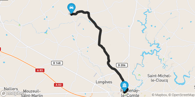 Itinéraire vers Fontenay-le-Comte