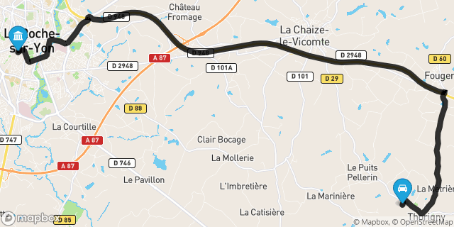 Itinéraire vers La Roche-sur-Yon