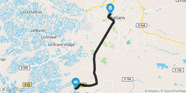 Itinéraire vers Challans