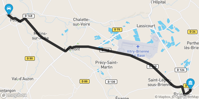 Itinéraire vers Brienne-le-Château