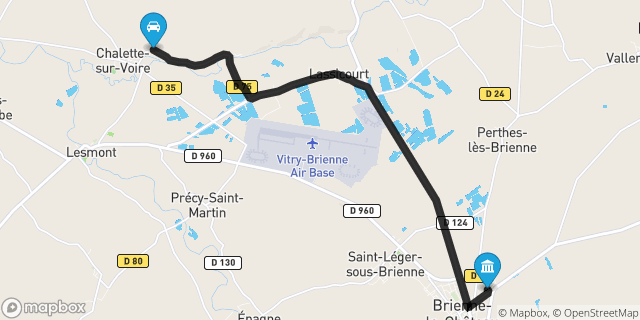 Itinéraire vers Brienne-le-Château