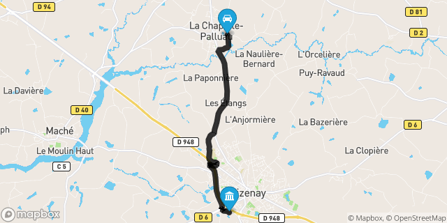 Itinéraire vers Aizenay