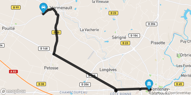 Itinéraire vers Fontenay-le-Comte