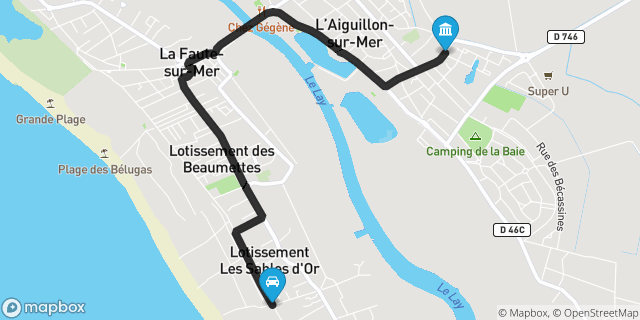 Itinéraire vers L'Aiguillon-sur-Mer