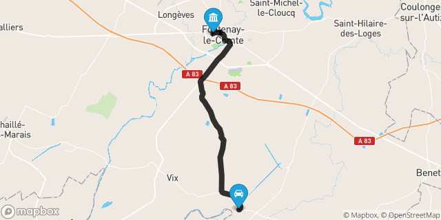 Itinéraire vers Fontenay-le-Comte