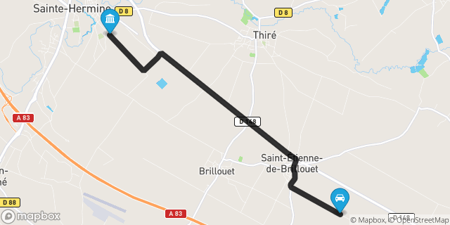 Itinéraire vers Sainte-Hermine