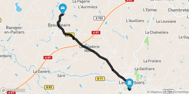Itinéraire vers Herbiers