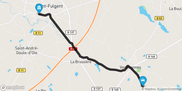 Itinéraire vers Saint-Fulgent
