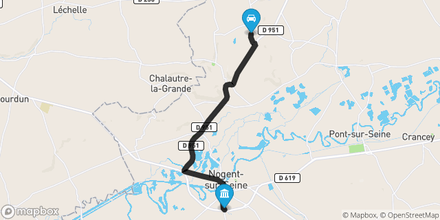 Itinéraire vers Nogent-sur-Seine