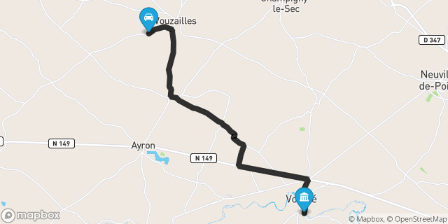 Itinéraire vers Vouillé
