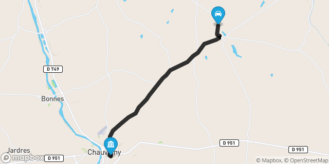 Itinéraire vers Chauvigny
