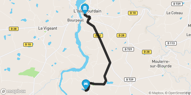 Itinéraire vers L'Isle-Jourdain