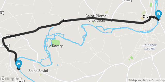 Itinéraire vers Civray