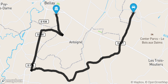 Itinéraire vers Montreuil-Bellay