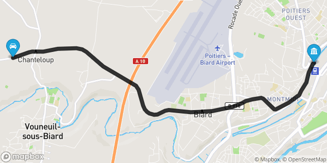 Itinéraire vers Poitiers
