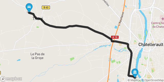 Itinéraire vers Châtellerault