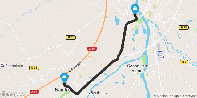 Itinéraire vers Châtellerault