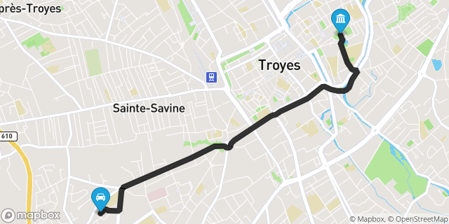 Itinéraire vers Troyes
