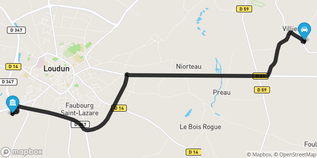 Itinéraire vers Loudun