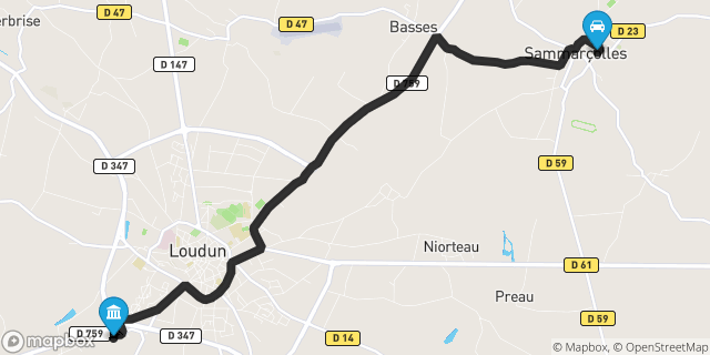 Itinéraire vers Loudun