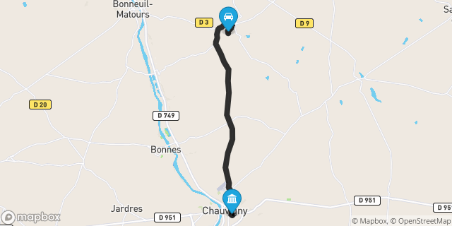 Itinéraire vers Chauvigny