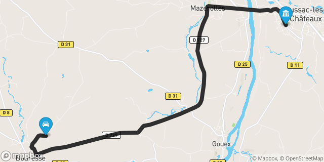 Itinéraire vers Lussac-les-Châteaux