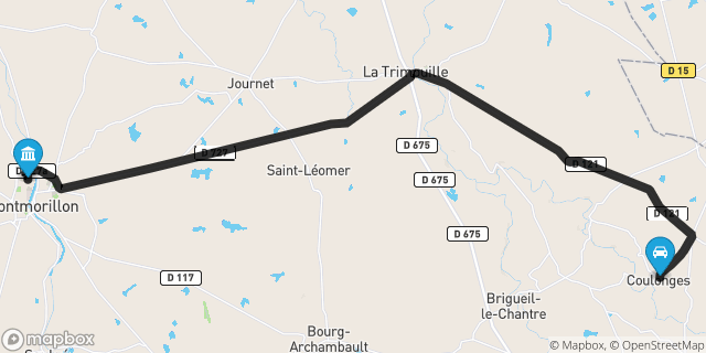 Itinéraire vers Montmorillon