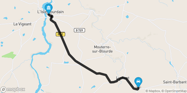 Itinéraire vers L'Isle-Jourdain